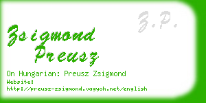 zsigmond preusz business card